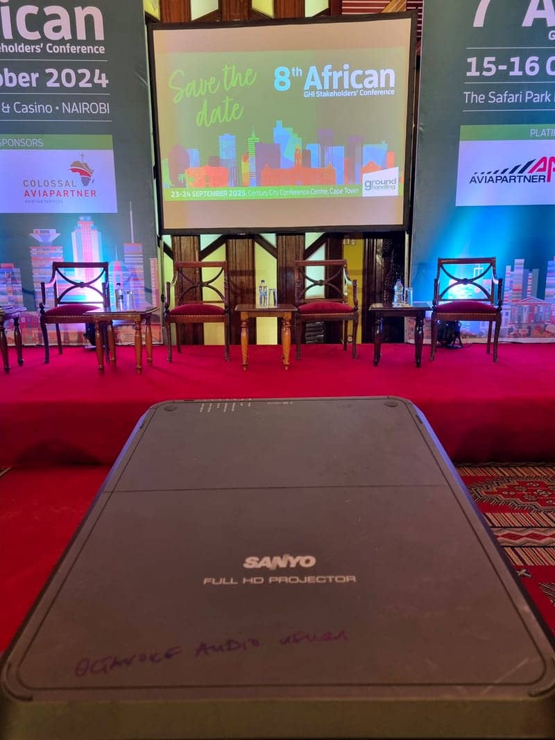 Cover of the African GHI Conference album: a projector and LED screens set for the African GHI Stakeholders Conference